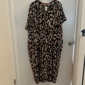 Leopard Print Caftan Dress